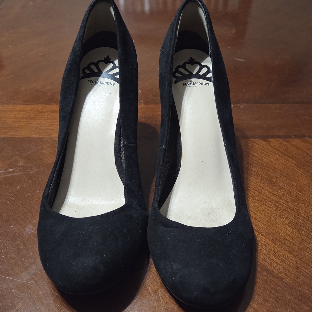 Fergalicious Black Suede Heels